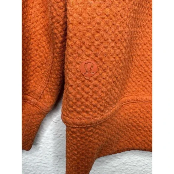 Lululemon All Yours Hoodie Sweater Womens 4 Orange Bubble Dot Pullover Stretch - Picture 13 of 16